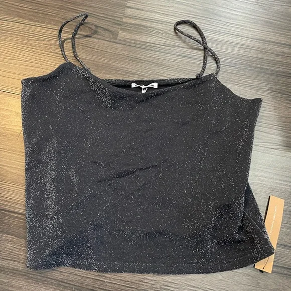 Reformation Maila Knit Tank in Black Sparkle NWT - Picture 2 of 3